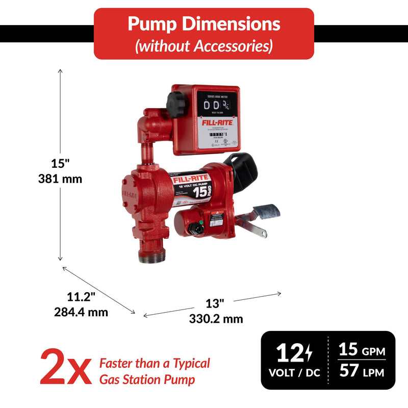 Fill-Rite FR1211H 12V DC 15 GPM Fuel Transfer Pump with Meter & Nozzle image 4