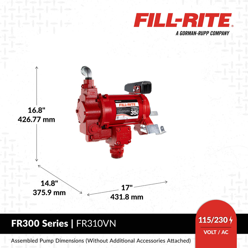 Fill-Rite FR310VN 115/230V AC 35 GPM Fuel Transfer Pump image 4