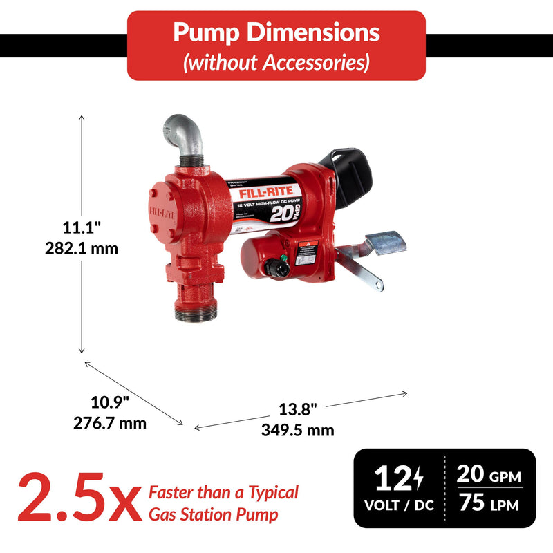 Fill-Rite FR4210H 12V DC 20 GPM Fuel Transfer Pump with Nozzle image 4