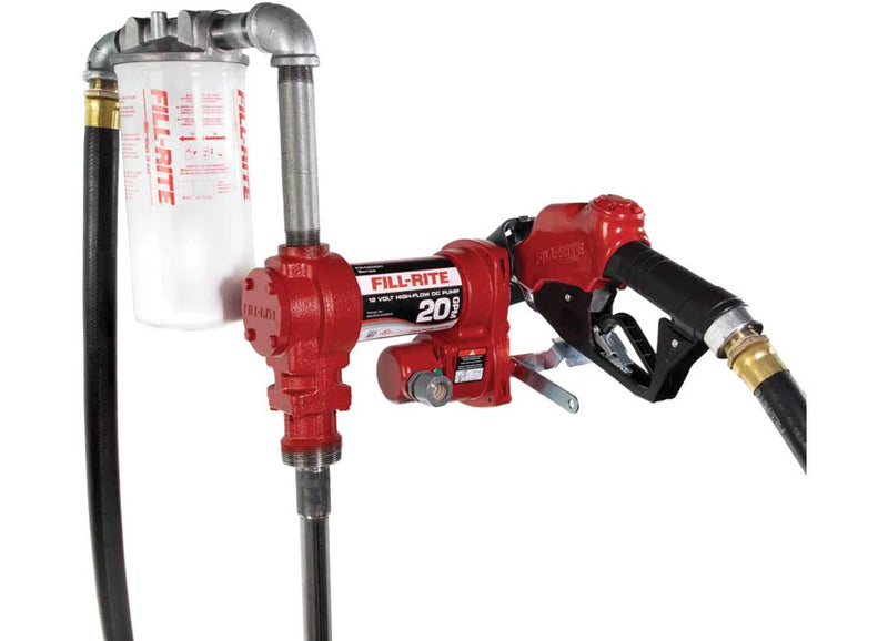 Fill-Rite FR4210HBFQ 12V DC 20 GPM Fuel Transfer Pump With Automatic Nozzle & Filter Diesel image 1