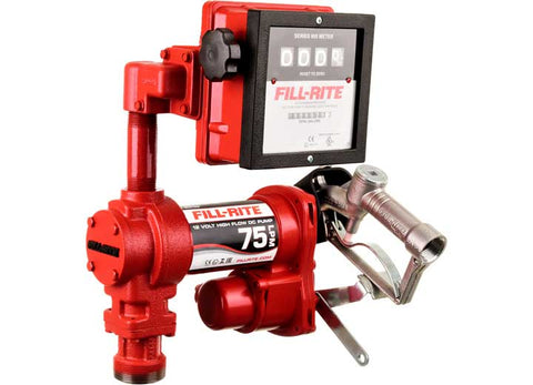 Fill-Rite FR4211HN 20 GPM, 12V DC Pump, 5 ft Ground Wire, 18 ft 12 Gauge 2 Wire Battery Cable & 901c Gallon image 1