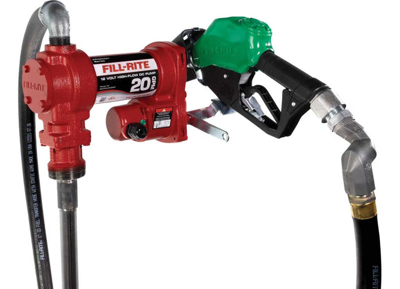 Fill-Rite FR4220HDSQ 12V DC 20 GPM Fuel Transfer Pump With Automatic Nozzle & Swivel Diesel image 1