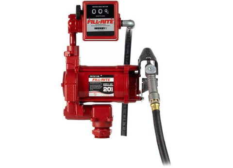 Fill-Rite FR701VGL 220V 50/60hz AC Pump, 3/4inx12 ft Hose, 1 in Manual Nozzle, 807cl Meter Liter image 1