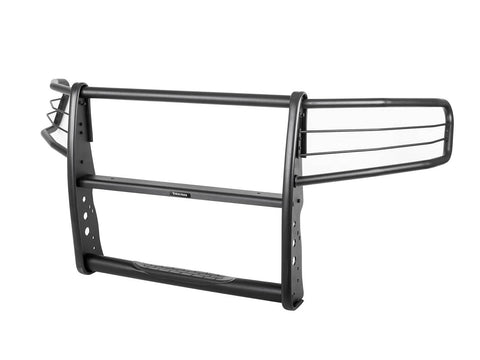 Textured black StepGuard with headlight brush guards, angled studio view (uprights vary by vehicle)