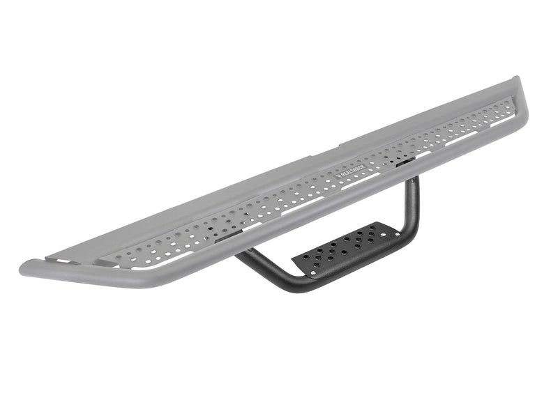 Textured black D6 drop step shown below a greyed-out running board (board sold separately)