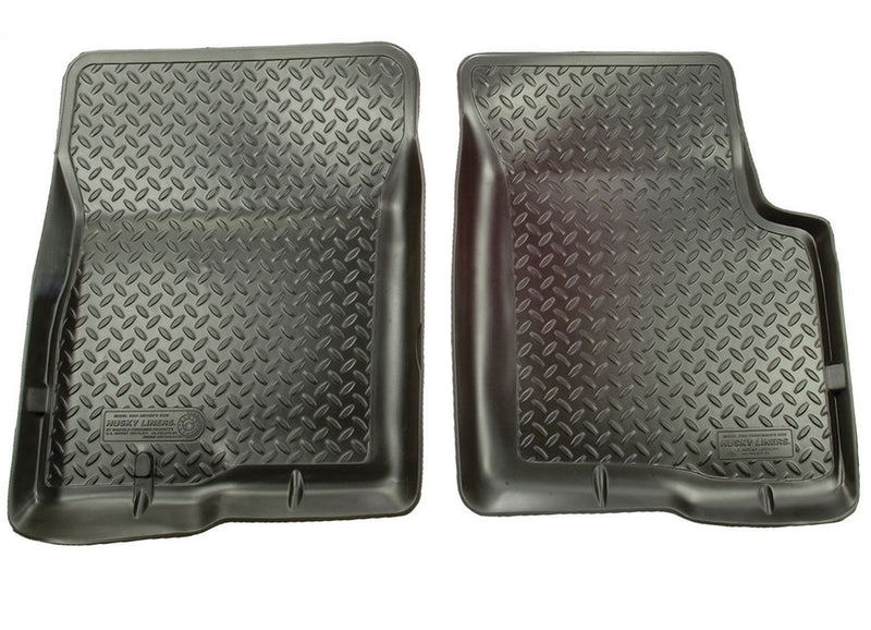 Husky Liners Classic Style: pair of black Classic Style front floor liners on a white background (representative image; each liner is molded for its own vehicle)