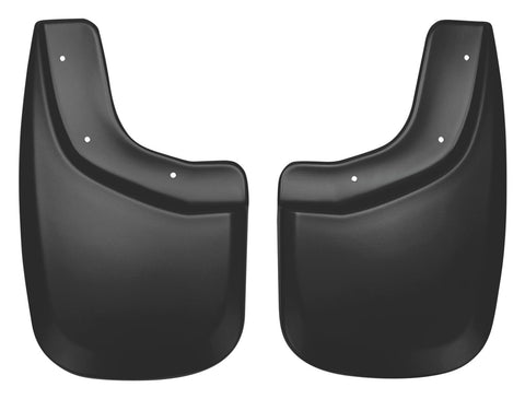 Husky Liners Custom Molded: pair of black custom-molded mud guards on a white background