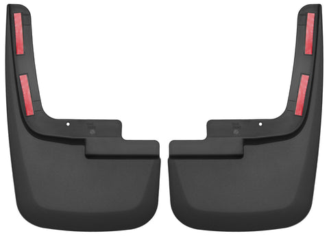 Husky Liners Custom Molded: pair of black custom-molded mud guards on a white background