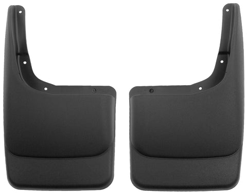 Husky Liners Custom Molded: pair of black custom-molded mud guards on a white background