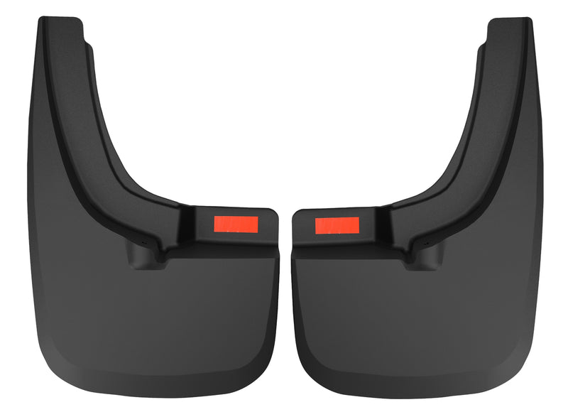 Husky Liners Custom Molded: pair of black molded front mud guards on a white background