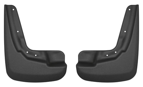 Husky Liners Custom Molded: pair of black molded front mud guards on a white background