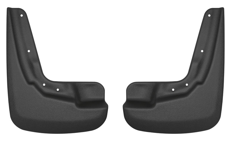 Husky Liners Custom Molded: pair of black molded front mud guards on a white background