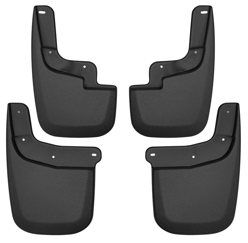 Husky Liners Custom Molded: set of four black custom-molded mud guards, front and rear pairs, on a white background