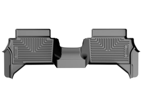 Husky Liners X-act Contour: black X-act Contour one-piece second-row floor liner on a white background (rendered image)