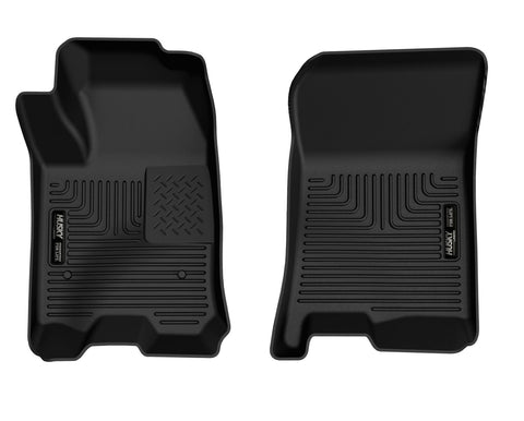 Husky Liners X-act Contour: black X-act Contour pair of front floor liners on a white background