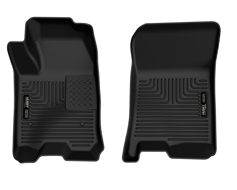 Husky Liners X-act Contour: black X-act Contour pair of front floor liners on a white background