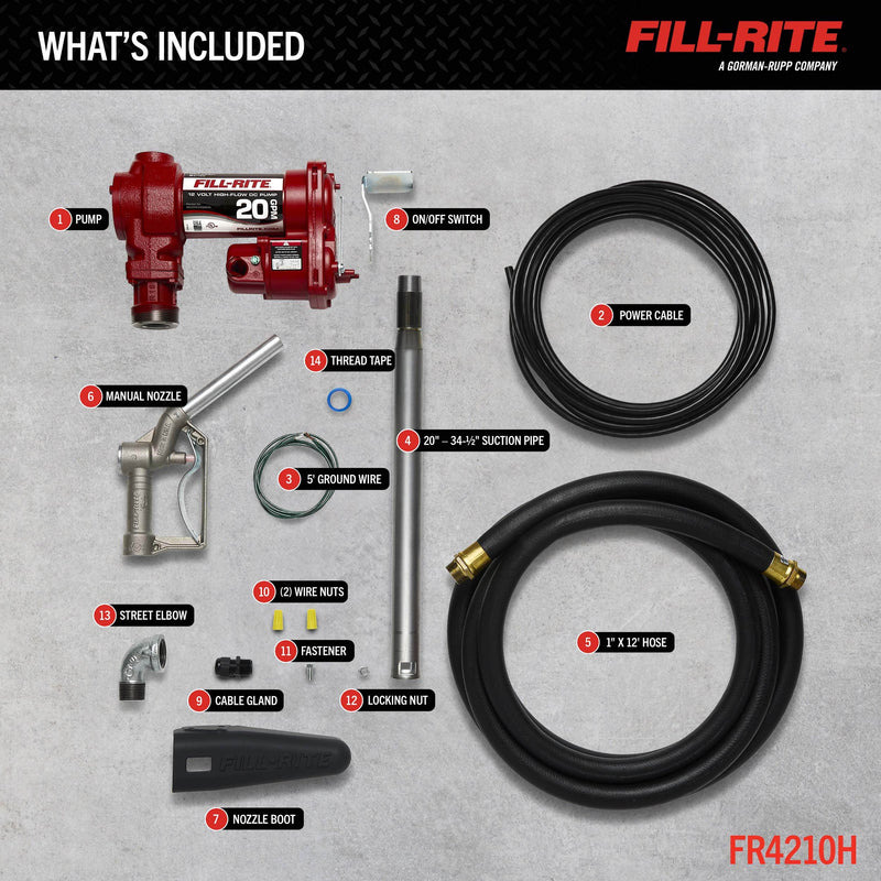 Fill-Rite FR4210H 12V DC 20 GPM Fuel Transfer Pump with Nozzle image 3