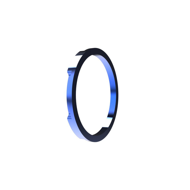 KC HiLiTES FLEX ERA 1 Bezel Ring on a studio background: blue FLEX ERA 1 bezel ring angled view showing the rear locating tabs on a white background