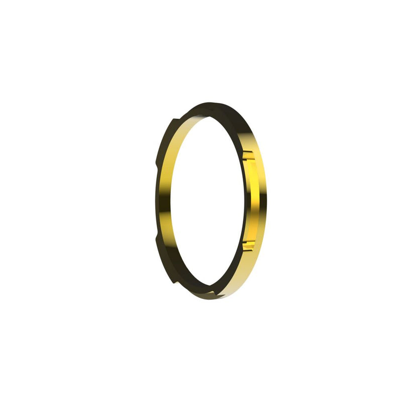 KC HiLiTES FLEX ERA 1 Bezel Ring on a studio background: gold FLEX ERA 1 bezel ring angled three-quarter view on a white background