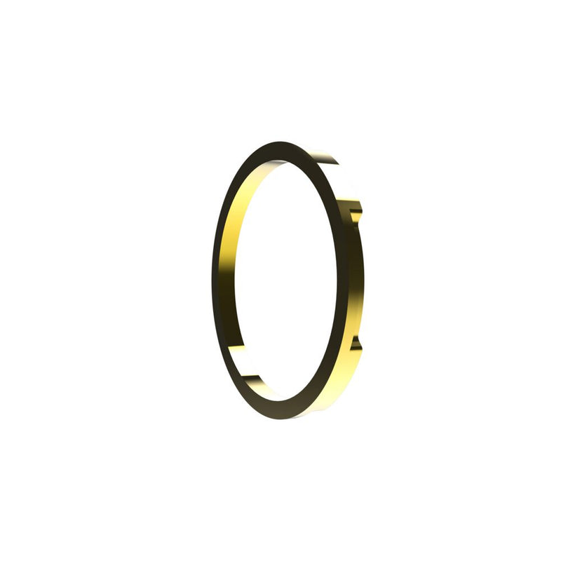 KC HiLiTES FLEX ERA 1 Bezel Ring on a studio background: gold FLEX ERA 1 bezel ring angled view from the rear showing locating tabs on a white background