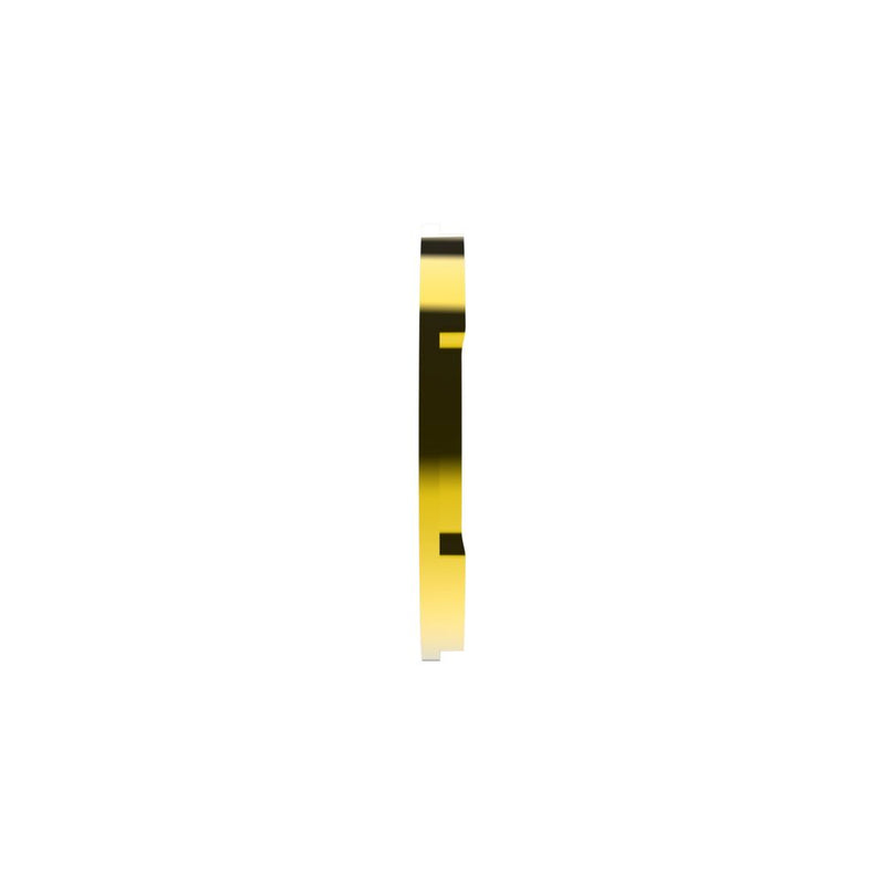 Close-up of the KC HiLiTES FLEX ERA 1 Bezel Ring: gold FLEX ERA 1 bezel ring edge-on side profile on a white background