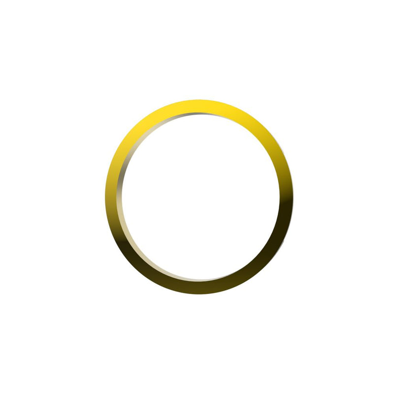 KC HiLiTES FLEX ERA 1 Bezel Ring on a studio background: gold FLEX ERA 1 bezel ring straight-on front view on a white background