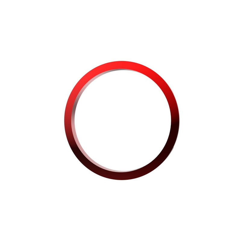 KC HiLiTES FLEX ERA 1 Bezel Ring on a studio background: red FLEX ERA 1 bezel ring straight-on front view on a white background