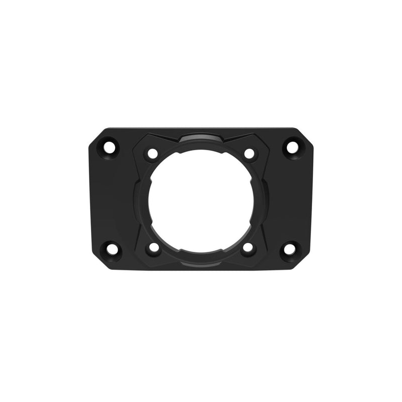 KC HiLiTES FLEX ERA 1 Flush Mount Faceplate on a studio background: front view of a black KC FLEX ERA 1 flush mount faceplate on a white background
