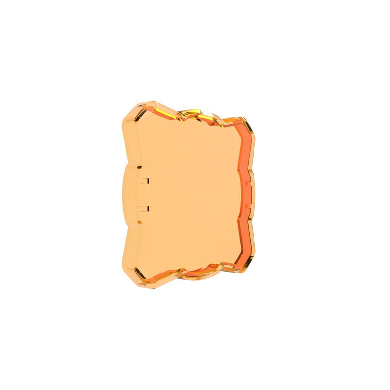 KC HiLiTES FLEX ERA 1 Light Cover & Shield on a studio background: amber FLEX ERA 1 light shield, angled render on white