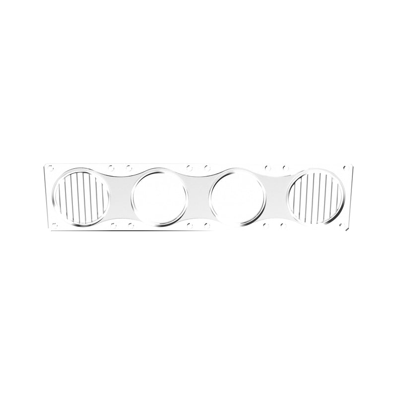 KC HiLiTES FLEX ERA LED Light Bar Replacement Lens on a studio background: clear four-pod FLEX ERA light bar combo lens with fluted outer optics on a white background