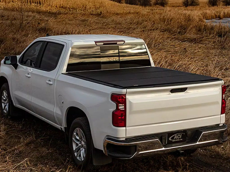 LOMAX Hard Tri-Fold Tonneau Cover for 2022-2026 Nissan Frontier (5' Bed, Urethane Aluminum), view 10