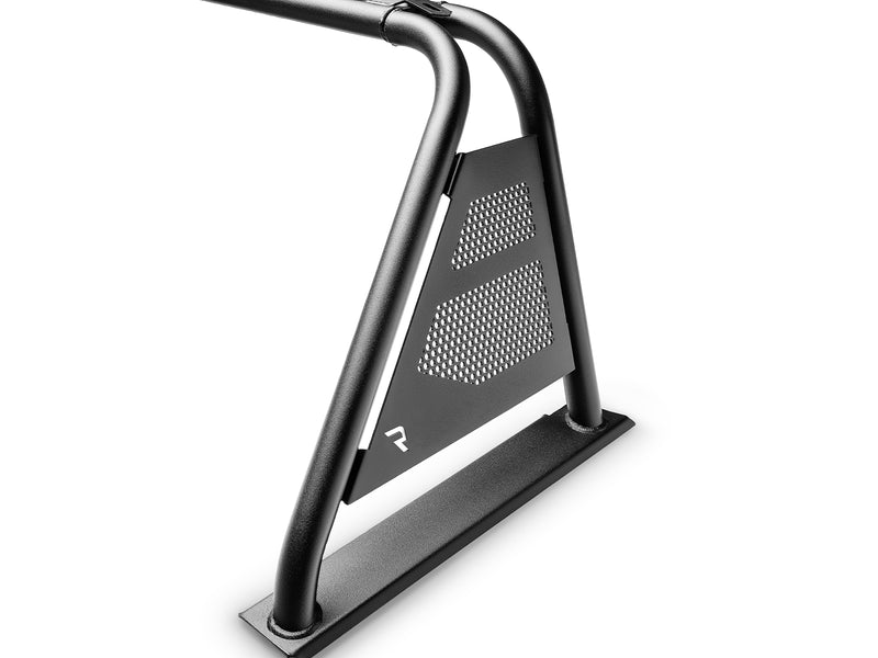 N-Fab ARC sports bar in textured black, perforated side panel close-up on white