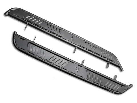 N-Fab Roan running boards in textured black, pair on white