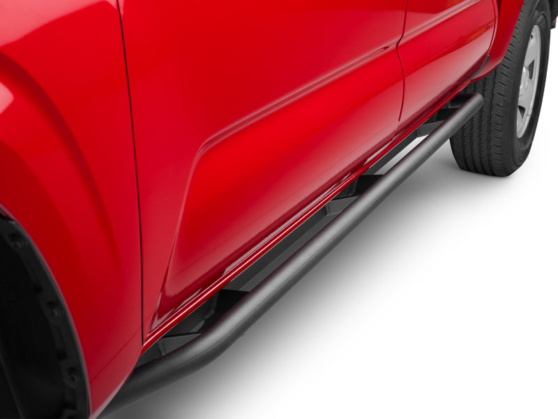 N-Fab TrailSlider step system in textured black, installed along the rocker, on a Toyota Tacoma