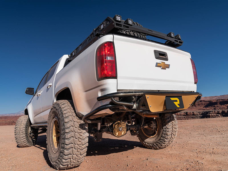 N-Fab TrailSlider step system in textured black, installed, vehicle seen, shown with accessories (not included), on a Chevrolet Colorado ZR2