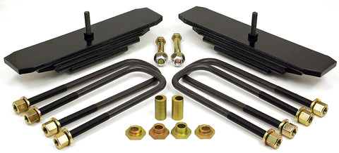 ReadyLIFT 2" Front Leveling Kit With Mini Leaf Spring Packs, full kit on a studio background: two mini leaf spring packs with U-bolts and hardware