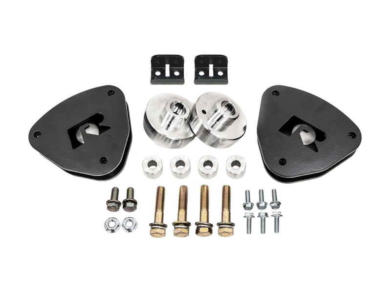 ReadyLIFT 1.5" SST Lift Kit, full kit on a studio background: front strut spacers, rear spring spacers, end links and hardware