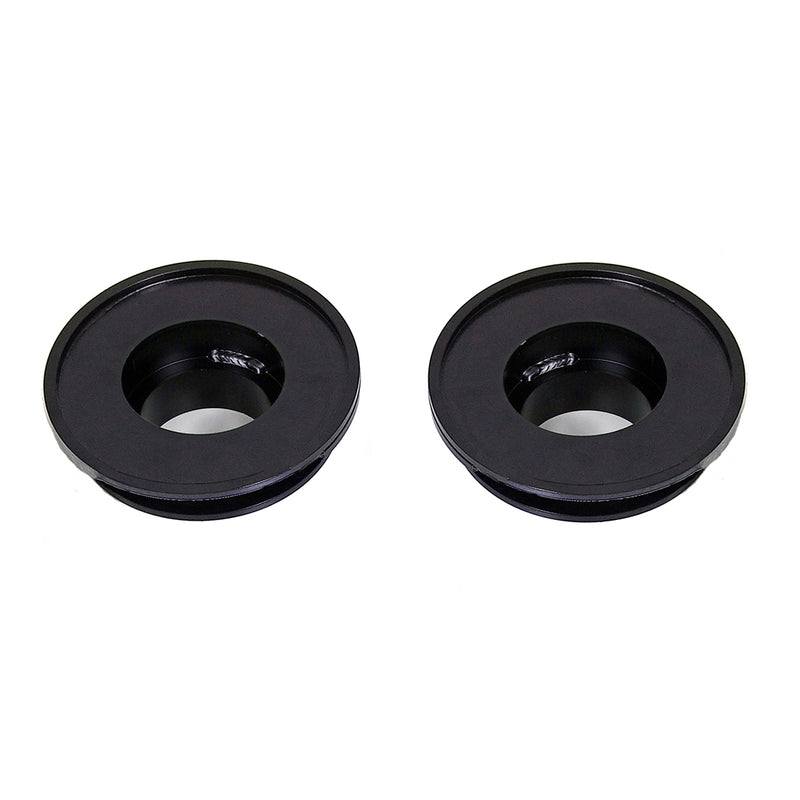 ReadyLIFT Coil Spacer Kit, full kit on a studio background: two black round rear coil spring spacers on white; the title calls it a block kit but the pixels show coil spacers