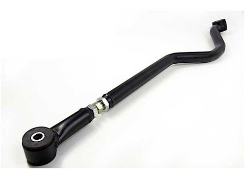 ReadyLIFT Front Adjustable Track Bar, full kit on a studio background: A black front adjustable track bar with bushing ends on white