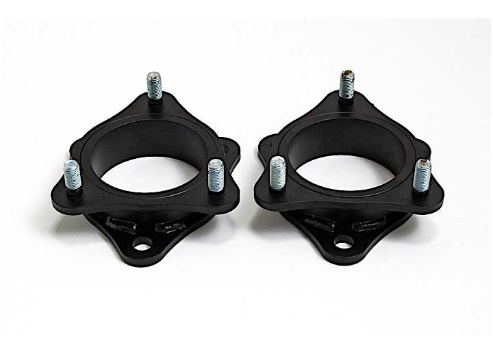 ReadyLIFT Leveling Kit, full kit on a studio background: pair of black strut spacers with studs on white