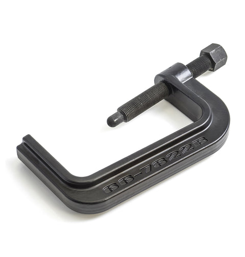 ReadyLIFT Torsion Bar Key Unloading Tool, full kit on a studio background: A dark gray forged C-frame torsion bar key unloading tool stamped 66-7822B on white
