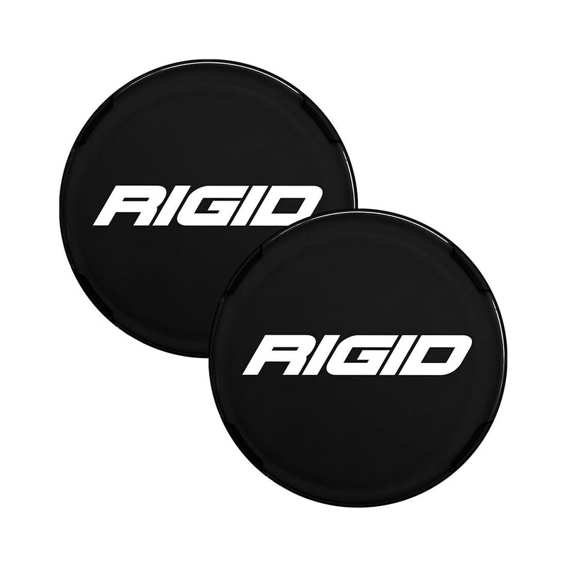 Rigid 360-Series 4" Cover Pair on a studio background: a pair of black round 4" light covers with a white Rigid logo, overlapping on white