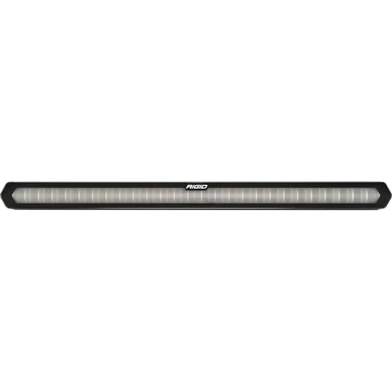 Rigid Chase Bar with Tube Mounts on a studio background: black 28" Chase light bar with surface mounts, front view against white