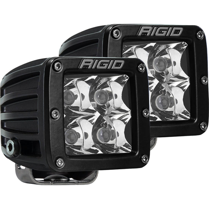 Rigid D-Series PRO Pods Pair on a studio background: A pair of black D-Series PRO pods with spot optics and silver brackets on a white background