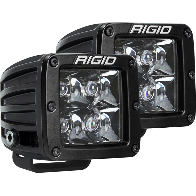 Rigid D-Series PRO Pods Pair on a studio background: A pair of black D-Series PRO pods with spot optics on a white background