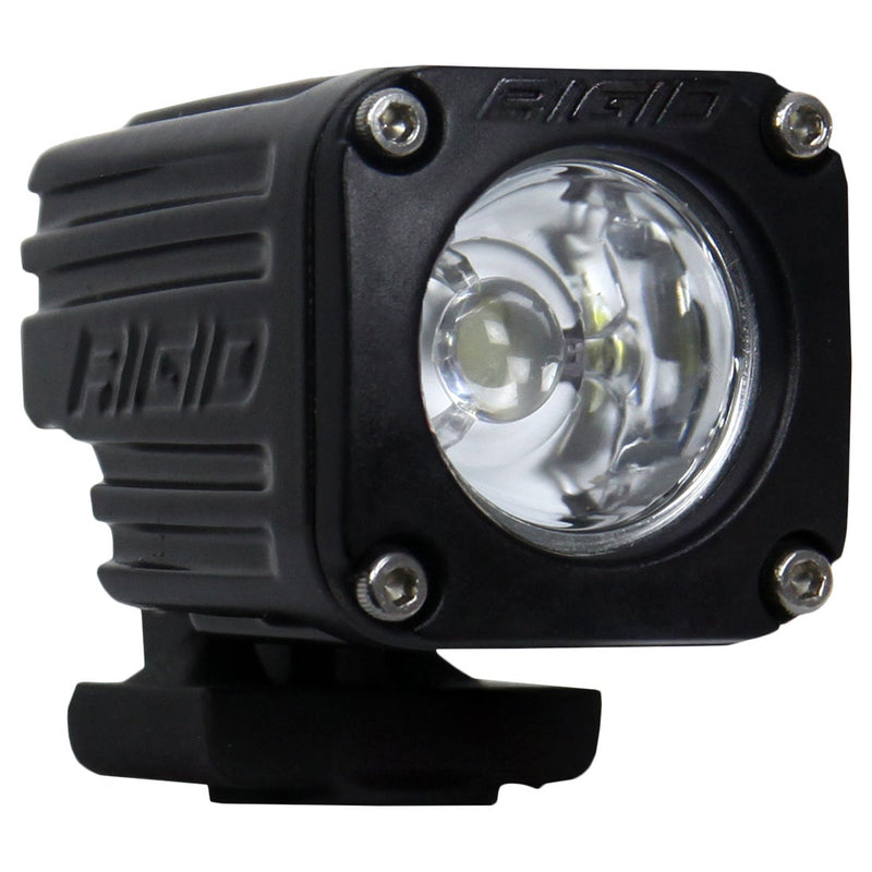 Rigid Ignite Pod on a studio background: black Ignite pod with a clear optic on its mounting base, three-quarter view on white