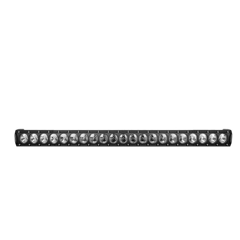 Rigid Revolve 30" Bar on a studio background: A black Revolve 30" LED light bar with a long row of round reflectors, shown head-on against a white background