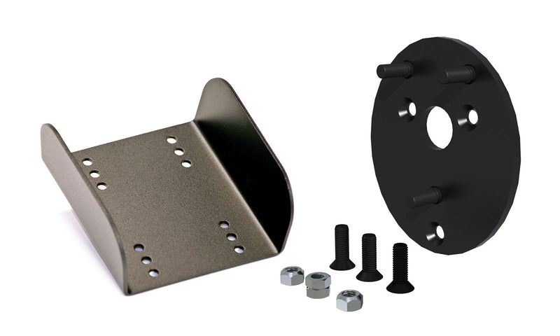 TeraFlex spare tire relocation plate and 3rd brake light extension bracket with hardware on a white background