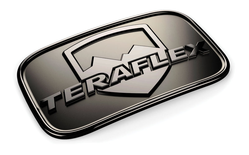 TeraFlex logo license plate delete badge on a white background
