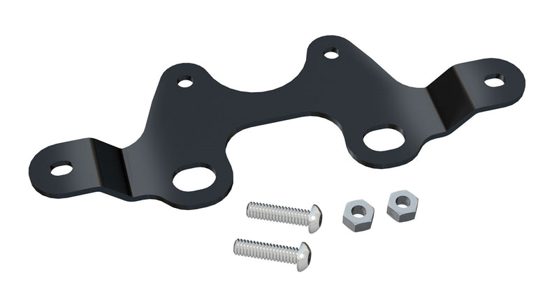 TeraFlex Alpha license plate and 3rd brake light mount bracket with bolts and nuts on a white background